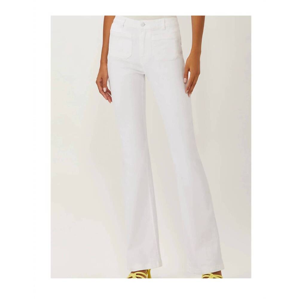 NEW ECRU figueroa flare jean w/ patch pockets in white